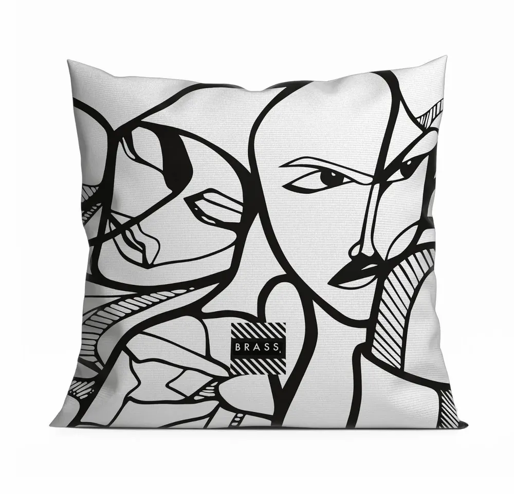 Garden textiles - White Elongi 45 x 45 outdoor cushion - Design by BRASS - ARTDECORIS