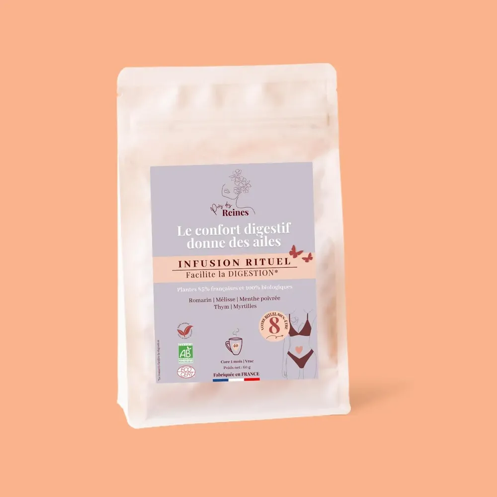 Coffee and tea - Organic Digestion Herbal Tea - Ritual No. 8 - BULK - 60 g = 40 cups mi - PRÈS DES REINES