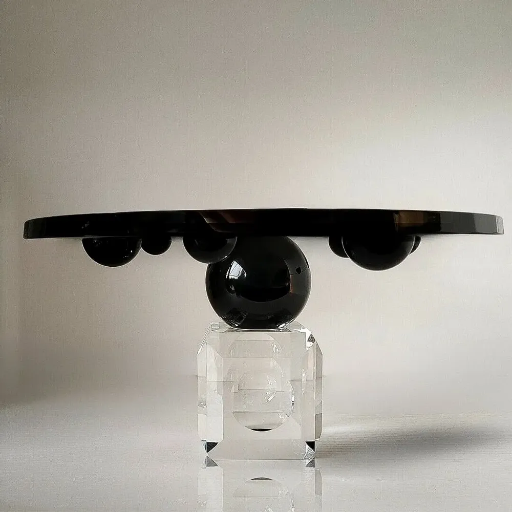 Crystal ware - Ellipses Handmade Crystal Cake Stand, Serving Stand - ARCAICO