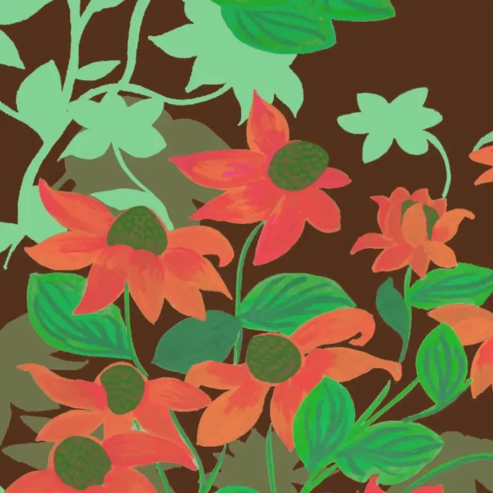 Table linen - Illustrated and invented botany - LYDIE VACHER DESIGN MODE ET DECORATION