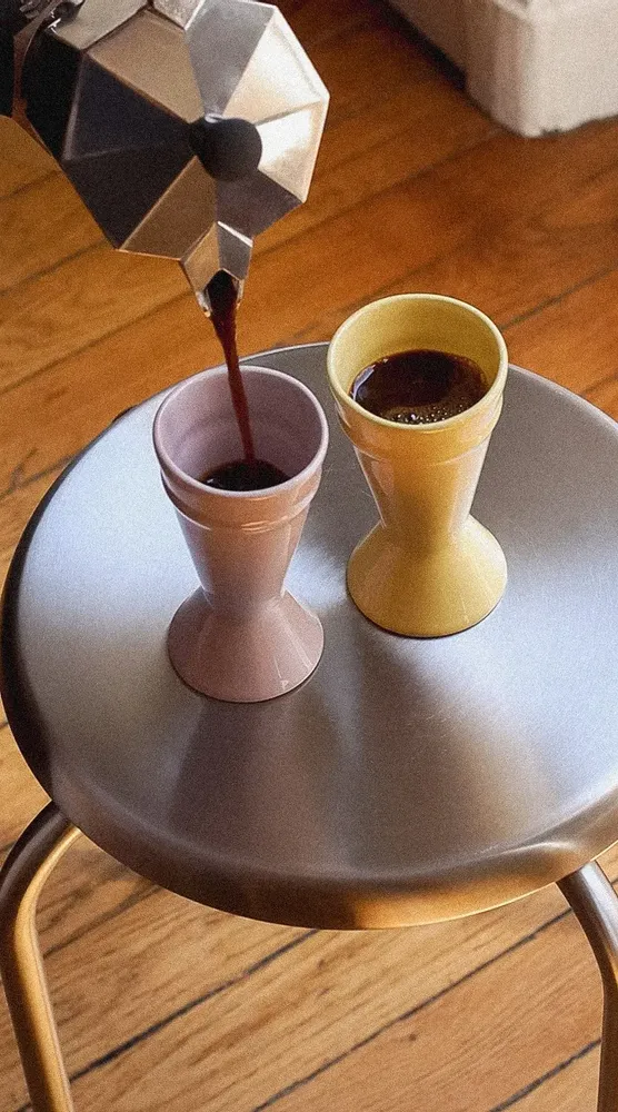 Decorative objects - Nouveau Mazagran - Nude - Minimalist stoneware coffee cup, reinvented - ATELIER MAISON QUATRE