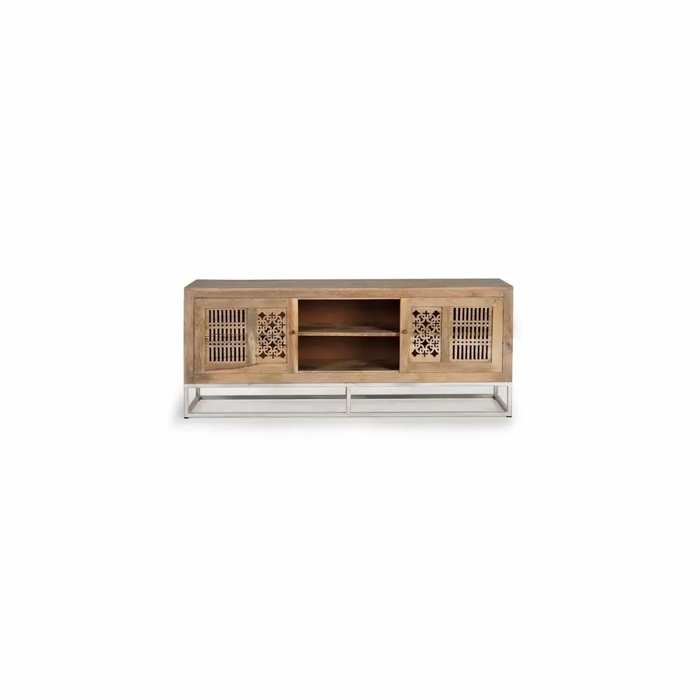 TV stands - TV cabinet in mango wood and natural metal legs - GINER Y COLOMER