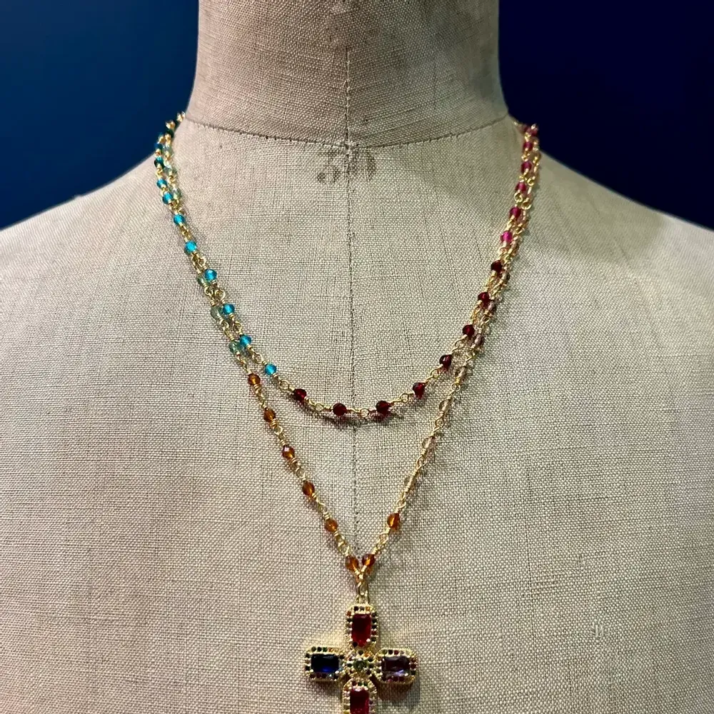 Bijoux - Collier double/long Giulietta - Pierres - FASCINATO