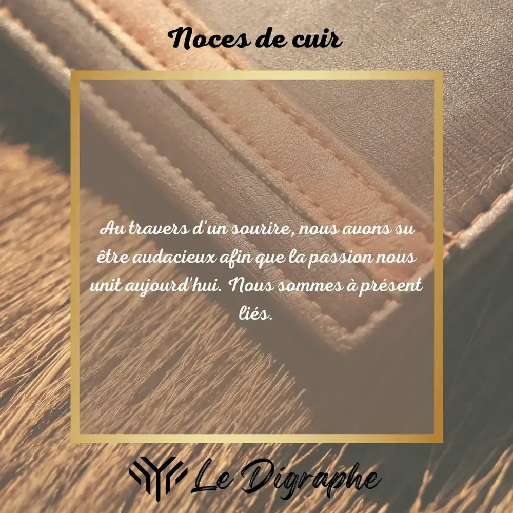 Objets de décoration - 2 ans : digraphe noces de cuir - LE DIGRAPHE