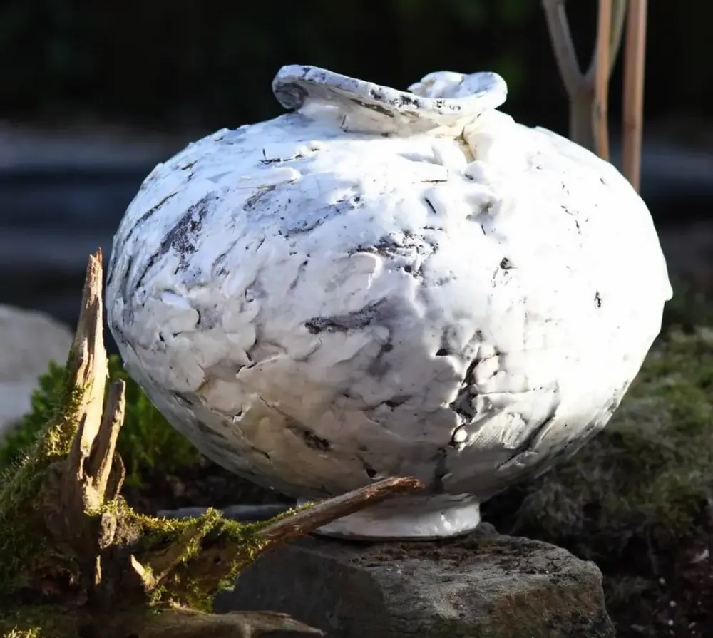 Vases - Vase blanc II, Céramique sauvage - GALERIE SANA MOREAU