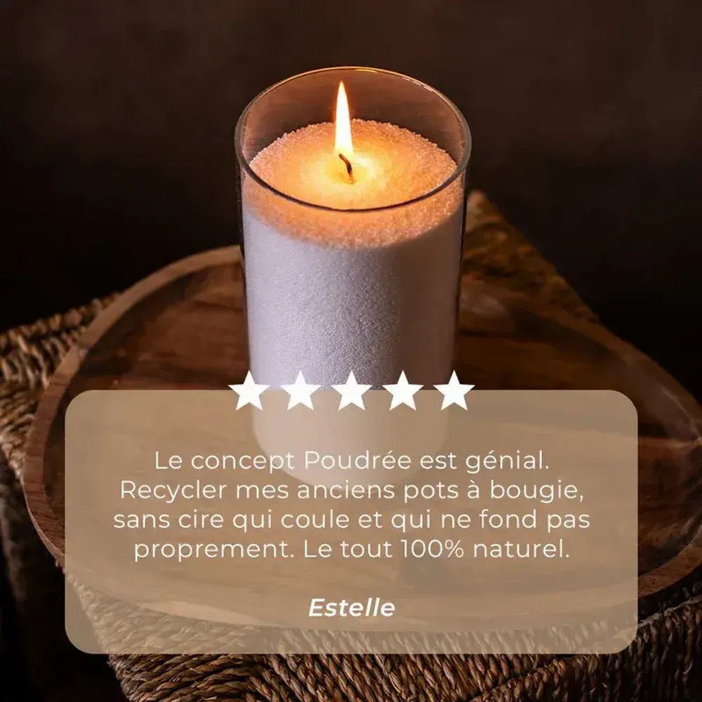 Candles - Pearled wax candle - 500gr - POUDRÉE PARIS