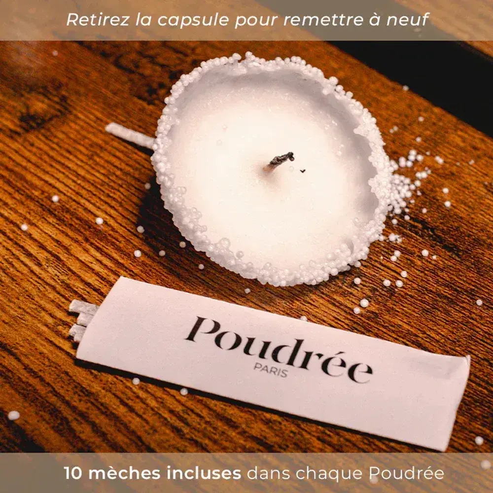 Candles - Pearled wax candle - 500gr - POUDRÉE PARIS
