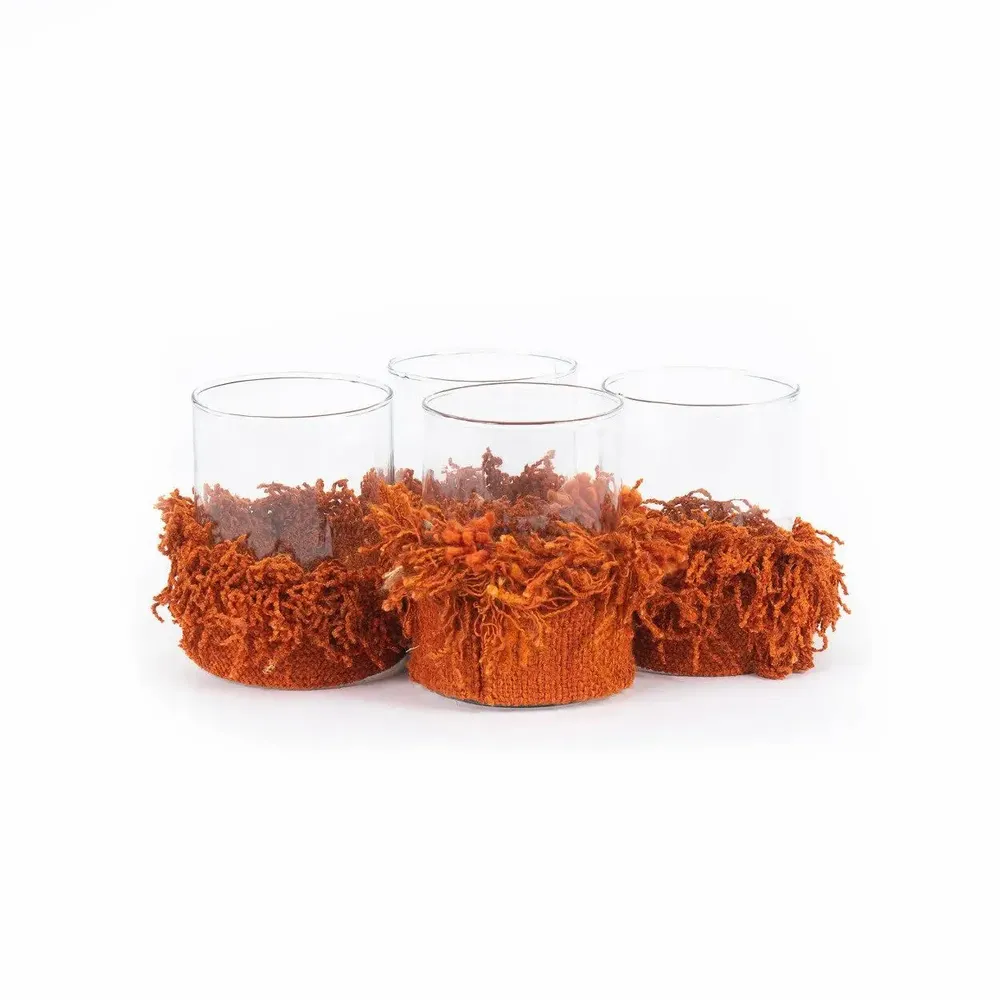 Candlesticks and candle holders - The Oh My Gee Candle Holder - Rust Velvet - M - BAZAR BIZAR LIVING