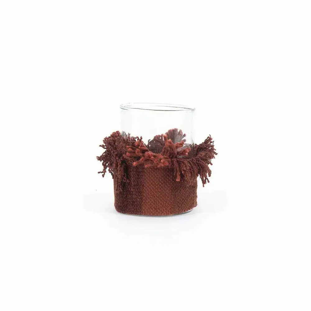 Bougeoirs et photophores - Bougeoir Oh My Gee, velours bordeaux, taille M - BAZAR BIZAR LIVING
