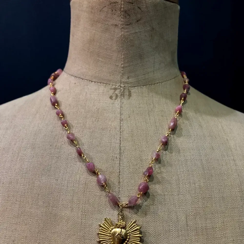 Jewelry - Necklace Benvolio - Rhodonite Stones - FASCINATO