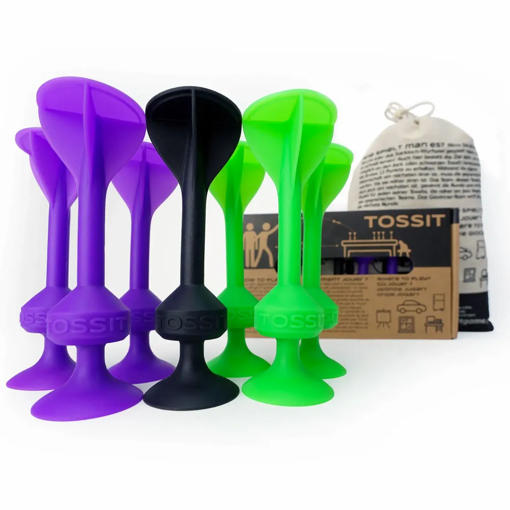 Jouets enfants - TOSSIT Jeu Fléchette Ventouse, Violet Vert, Starter Pack - TOSSIT