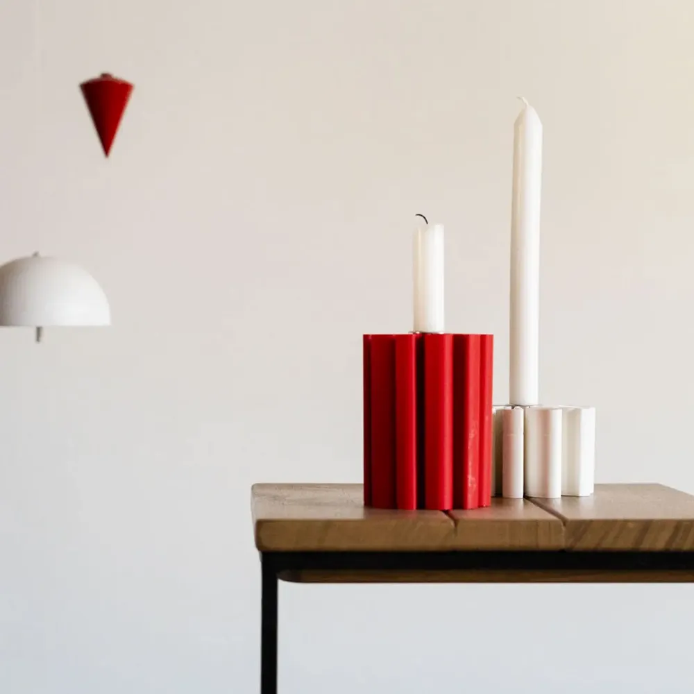 Design objects - small and large candle holder from the pedalo collection - ATELIER MAHD