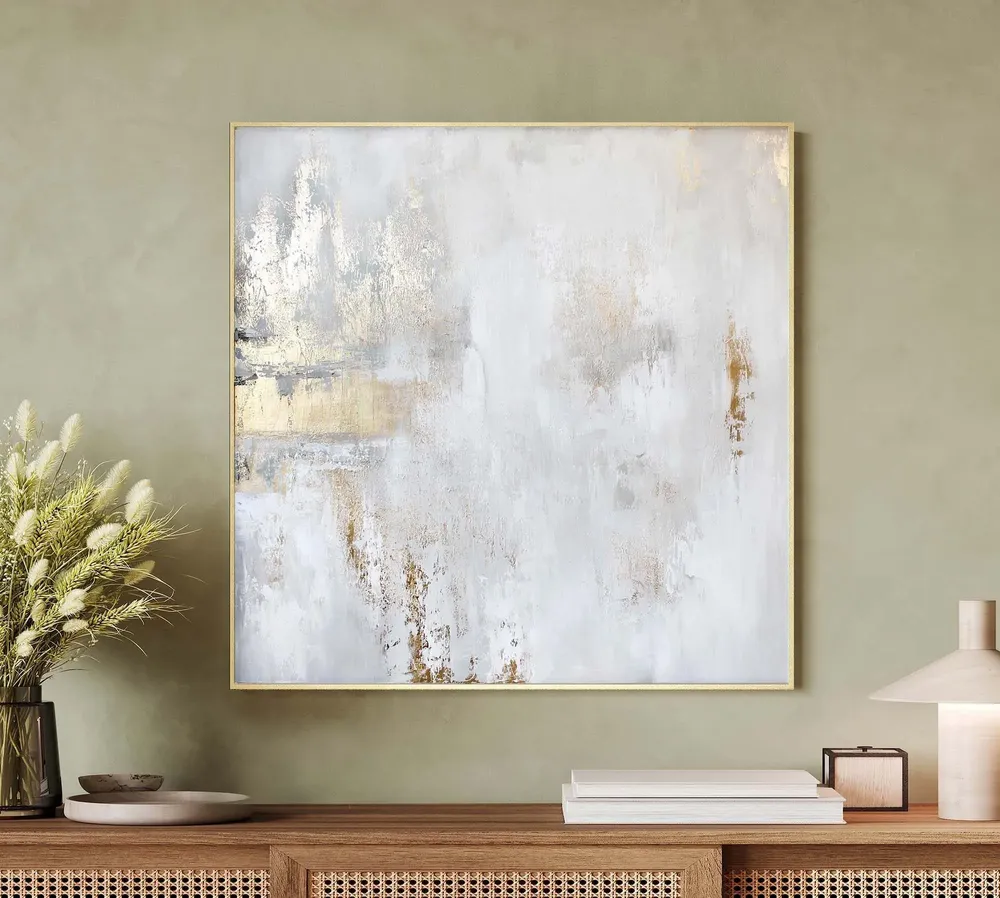 Office design and planning - « Cascade » Series of textured handmade abstract paintings - MATISS ART STUDIO