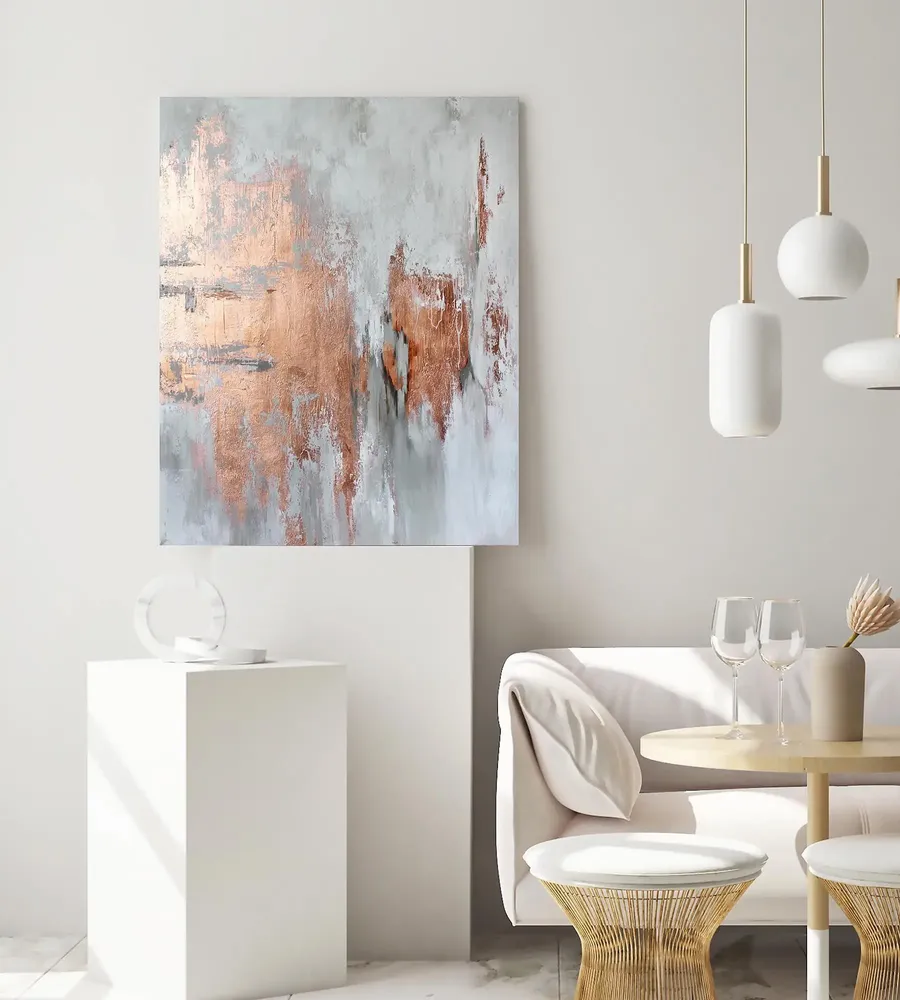 Office design and planning - « Cascade » Series of textured handmade abstract paintings - MATISS ART STUDIO