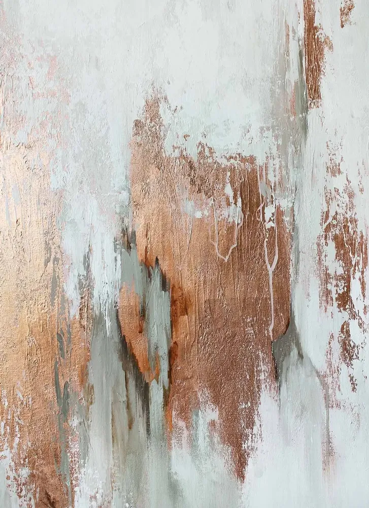 Office design and planning - « Cascade » Series of textured handmade abstract paintings - MATISS ART STUDIO