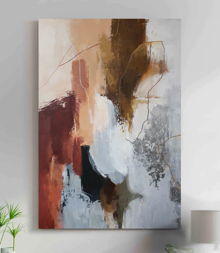 Office design and planning - « Impression » Series of handmade textured abstract paintings - MATISS ART STUDIO