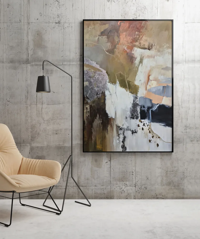 Office design and planning - « Impression » Series of handmade textured abstract paintings - MATISS ART STUDIO