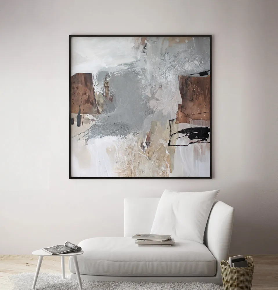 Office design and planning - « Impression » Series of handmade textured abstract paintings - MATISS ART STUDIO