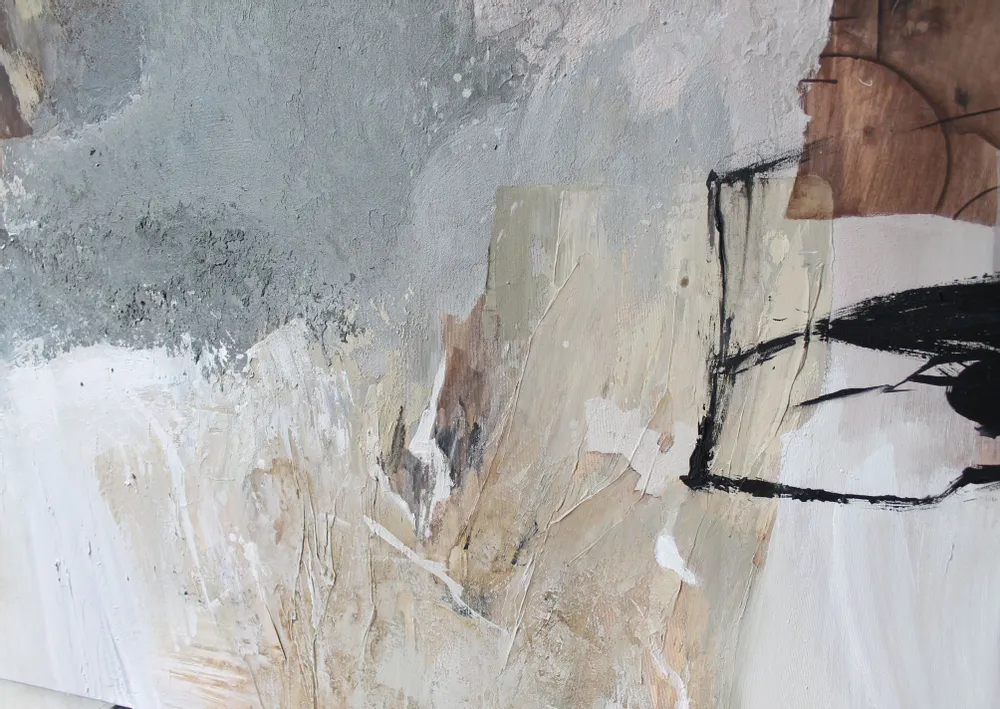 Office design and planning - « Impression » Series of handmade textured abstract paintings - MATISS ART STUDIO