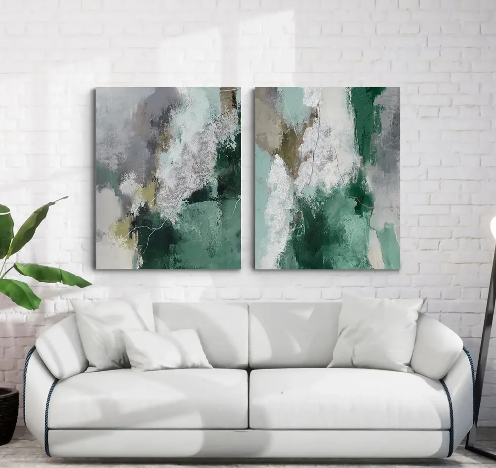 Aménagements pour bureau - « Coast » Série de peintures abstraites texturées faites à la main - MATISS ART STUDIO