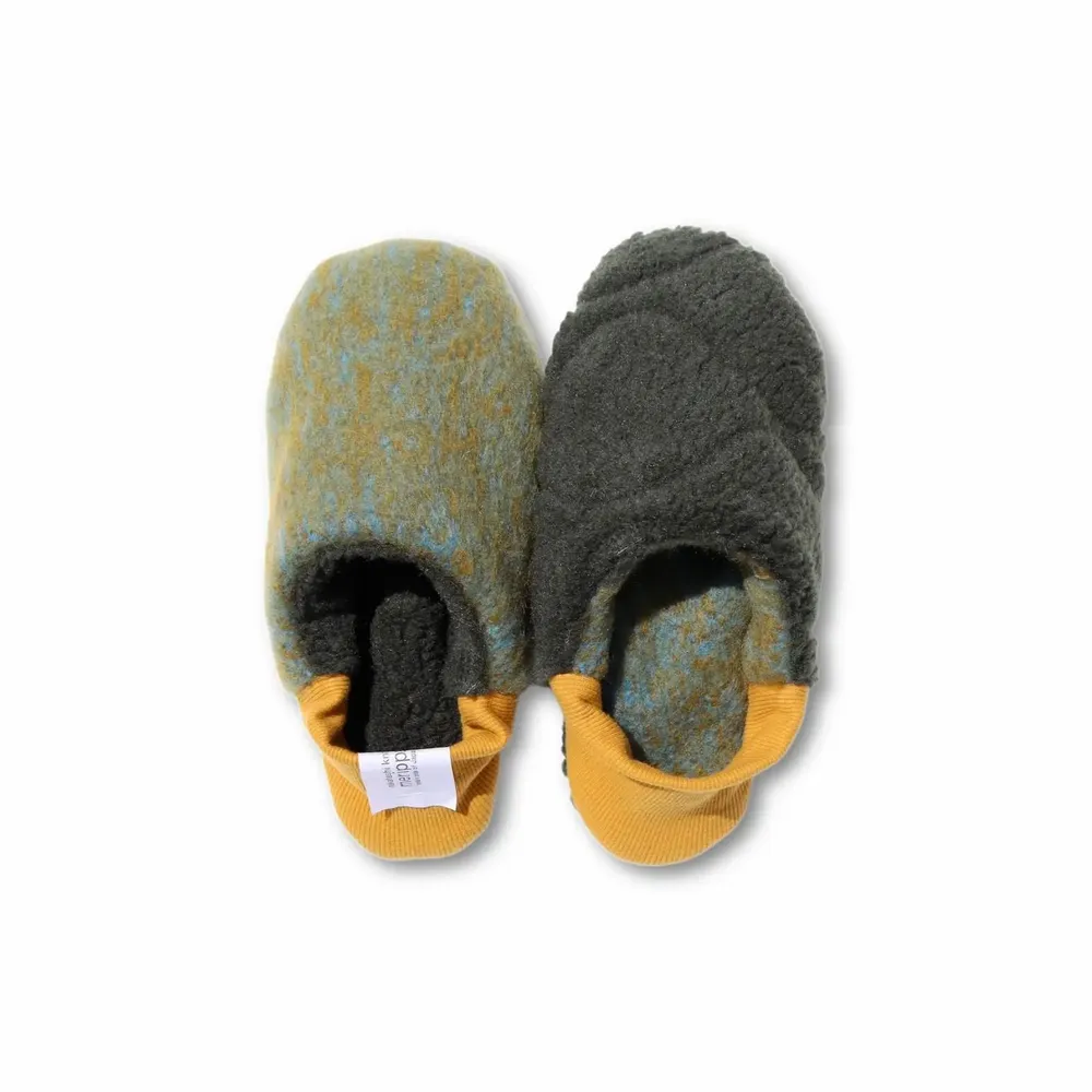 Chaussettes - JAPAN MADE Reversible room shoes / Melange Shaggy × Quilting Boa - MERIPPA
