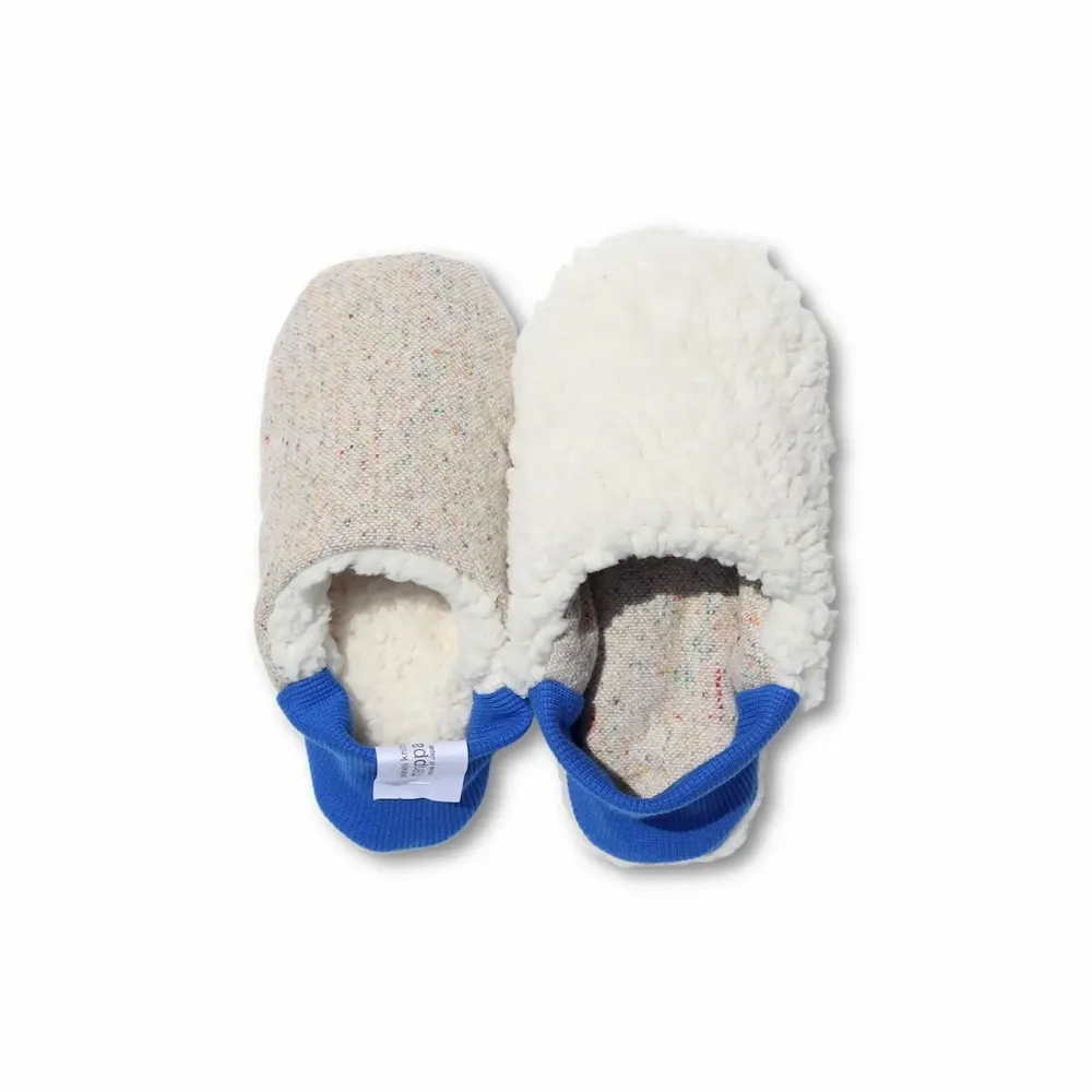 Chaussettes - JAPAN MADE Reversible room shoes / Hopping Nep Tweed × Sheep Boa - MERIPPA