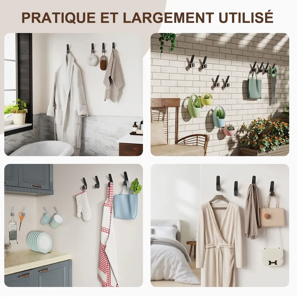 Etagères - KAPANOU Crochet Mural AAA04-Black - KAPANOU