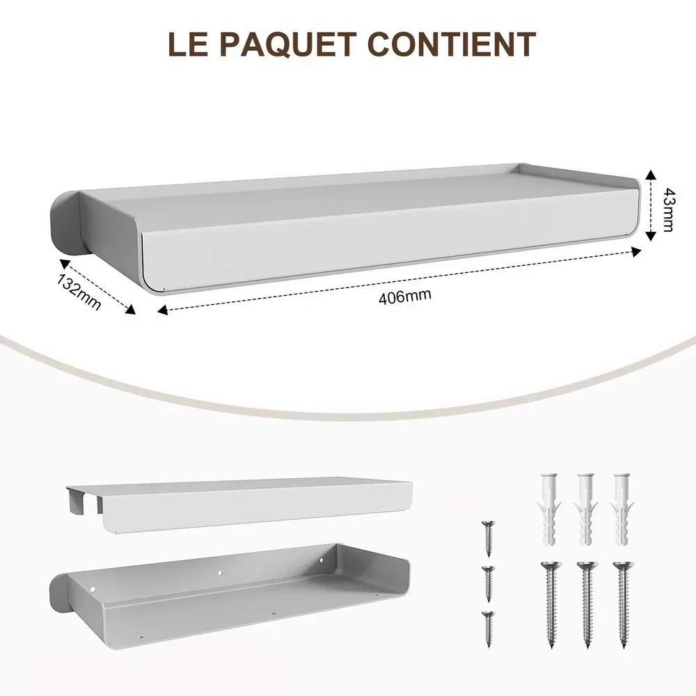 Etagères - KAPANOU Étagères Mural Rangement AAA05-Grey - KAPANOU