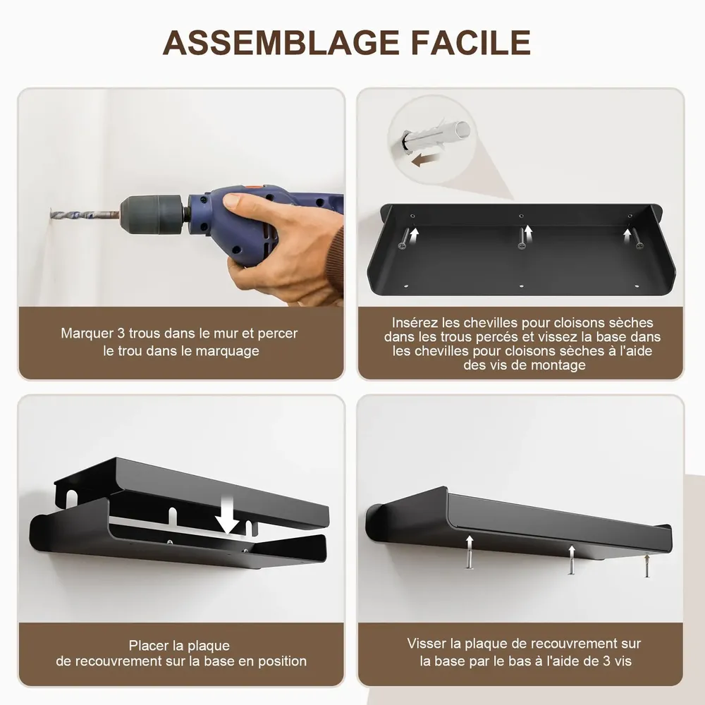 Shelves - KAPANOU Wall Shelves Storage AAA06-Black - KAPANOU