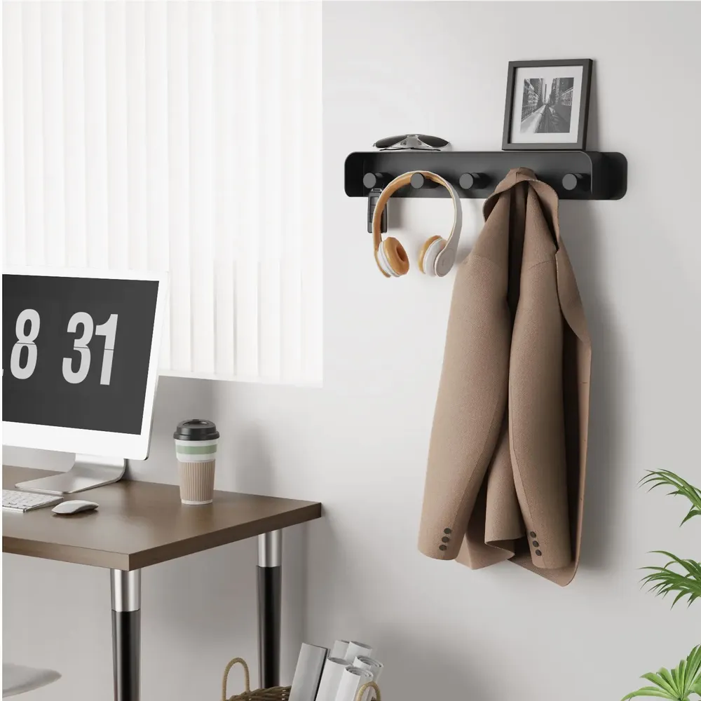 Shelves - KAPANOU AAA08-Black Wall Coat Rack - KAPANOU