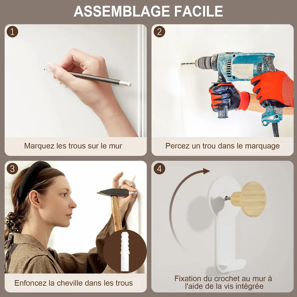 Etagères - KAPANOU Crochets double BBB01-White - KAPANOU