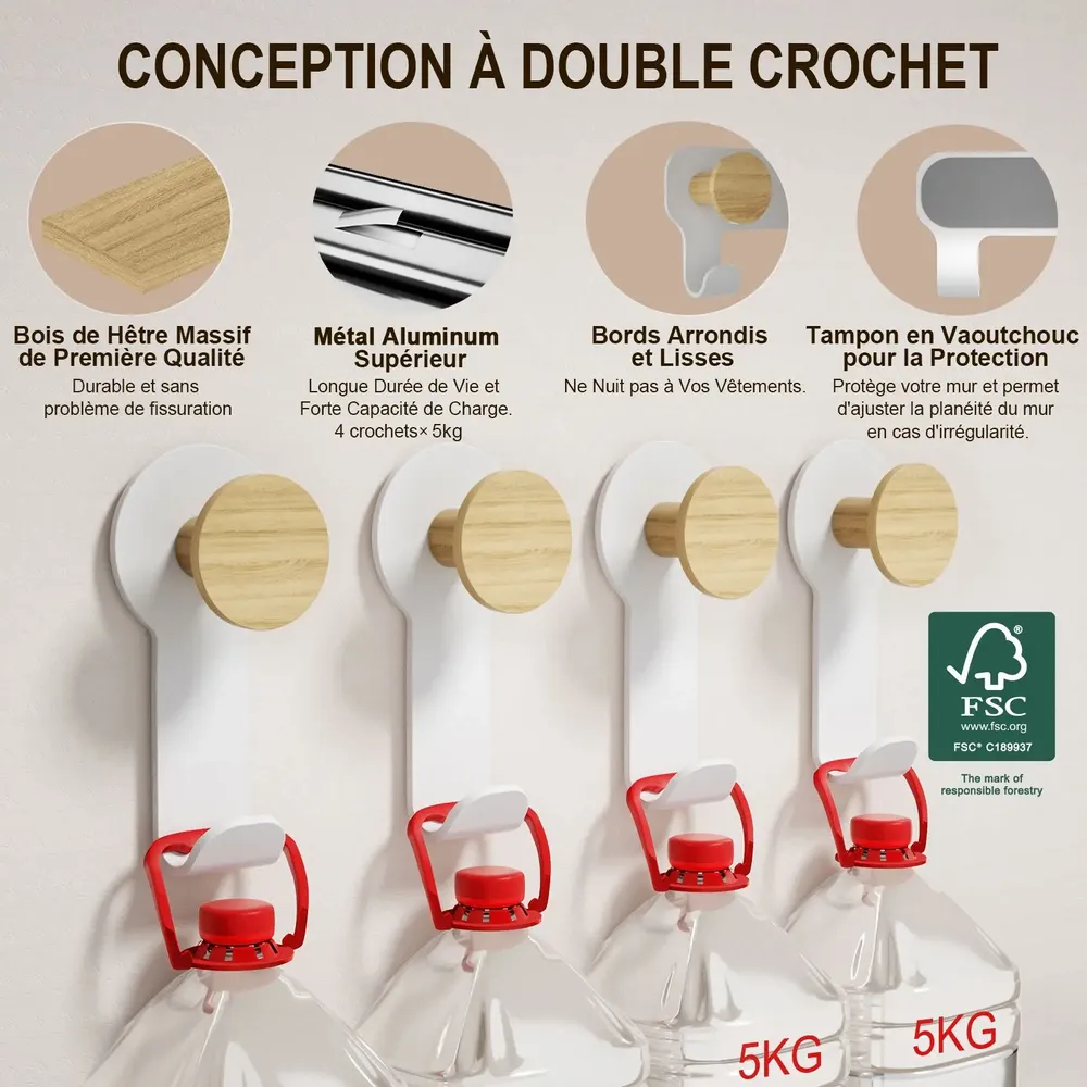 Etagères - KAPANOU Crochets double BBB01-White - KAPANOU