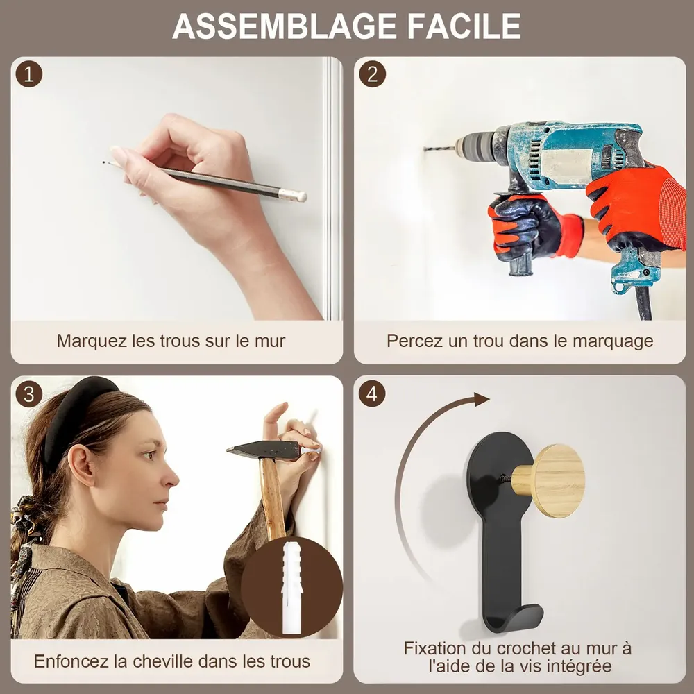 Etagères - KAPANOU Crochets double BBB02-Black - KAPANOU