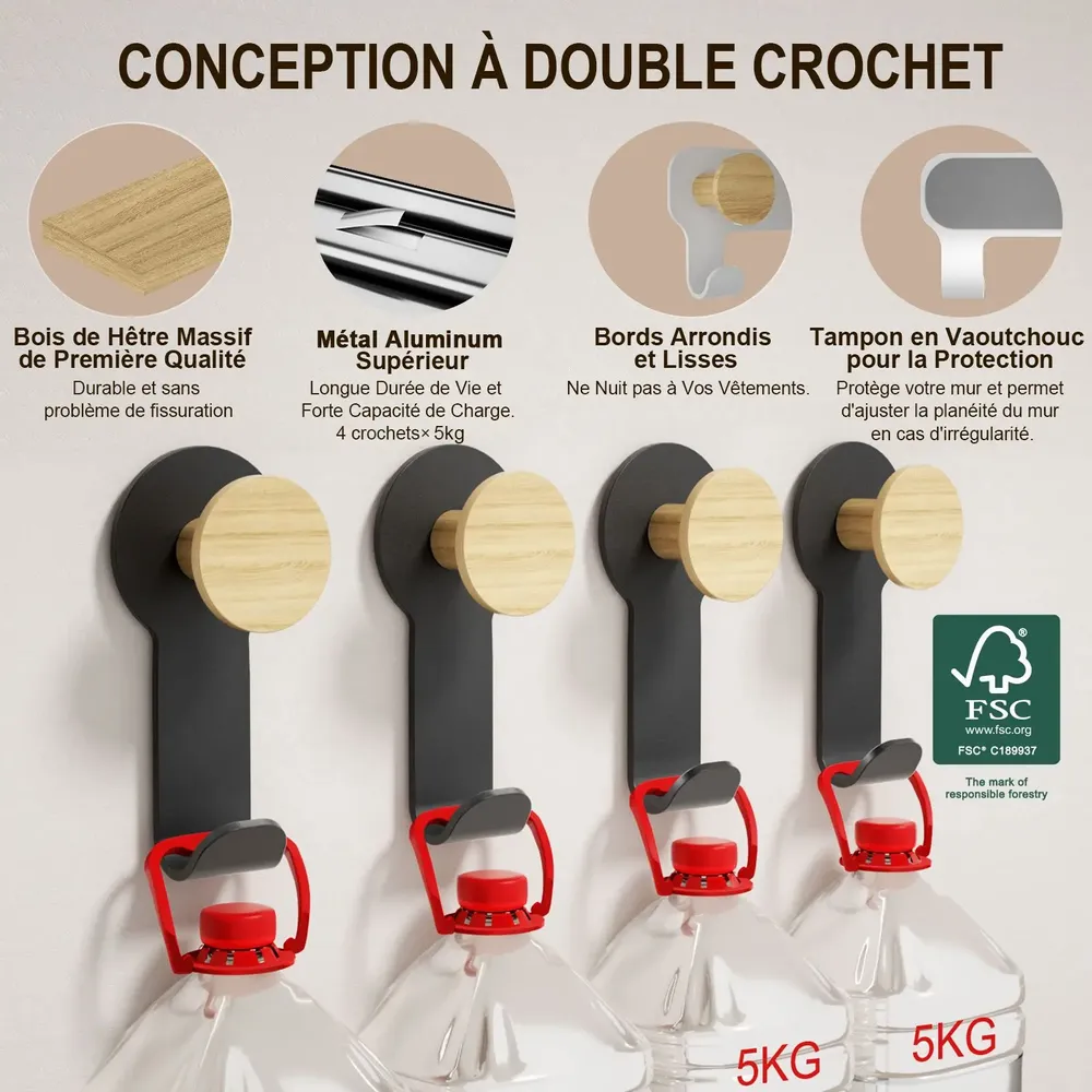 Etagères - KAPANOU Crochets double BBB02-Black - KAPANOU