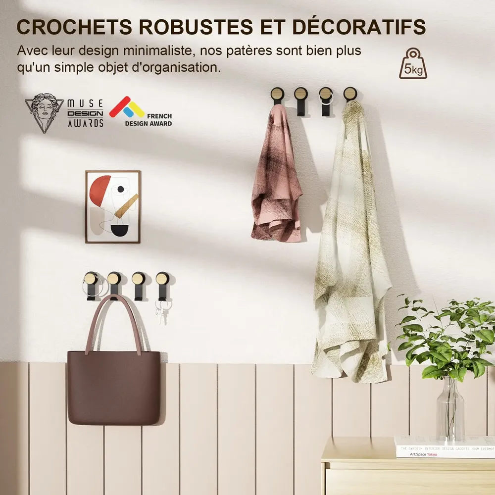 Etagères - KAPANOU Crochets double BBB02-Black - KAPANOU