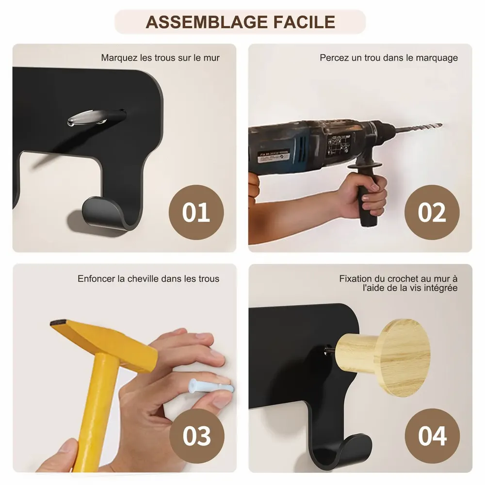 Etagères - KAPANOU Rangement pratique BBB05-Black - KAPANOU