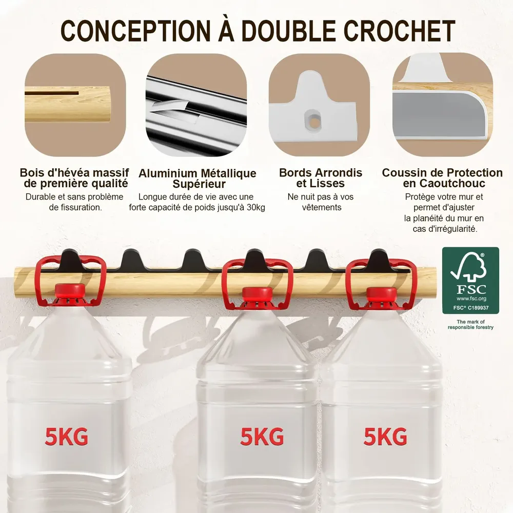 Etagères - KAPANOU  Porte-manteau mural BBB07-Black - KAPANOU