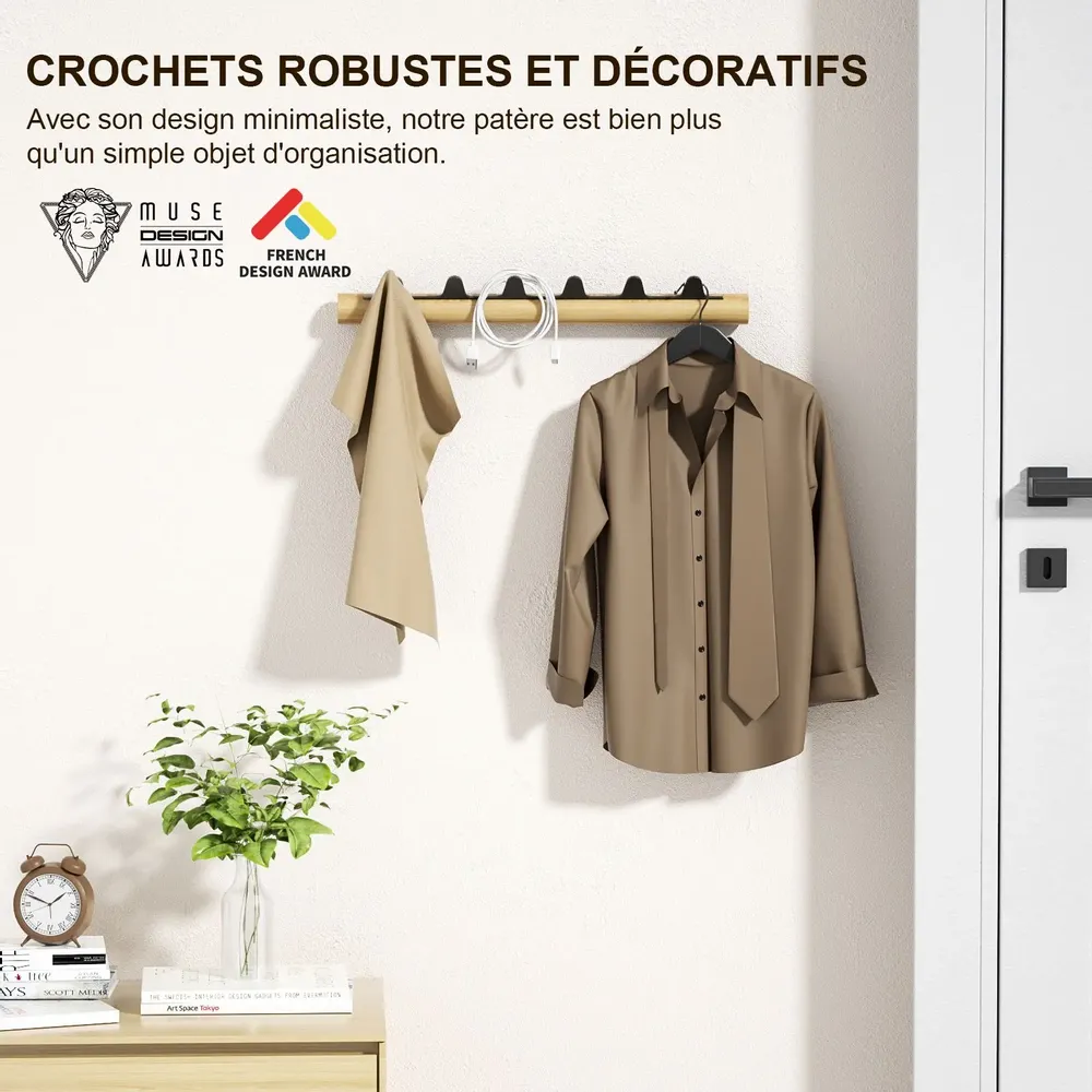 Etagères - KAPANOU  Porte-manteau mural BBB07-Black - KAPANOU