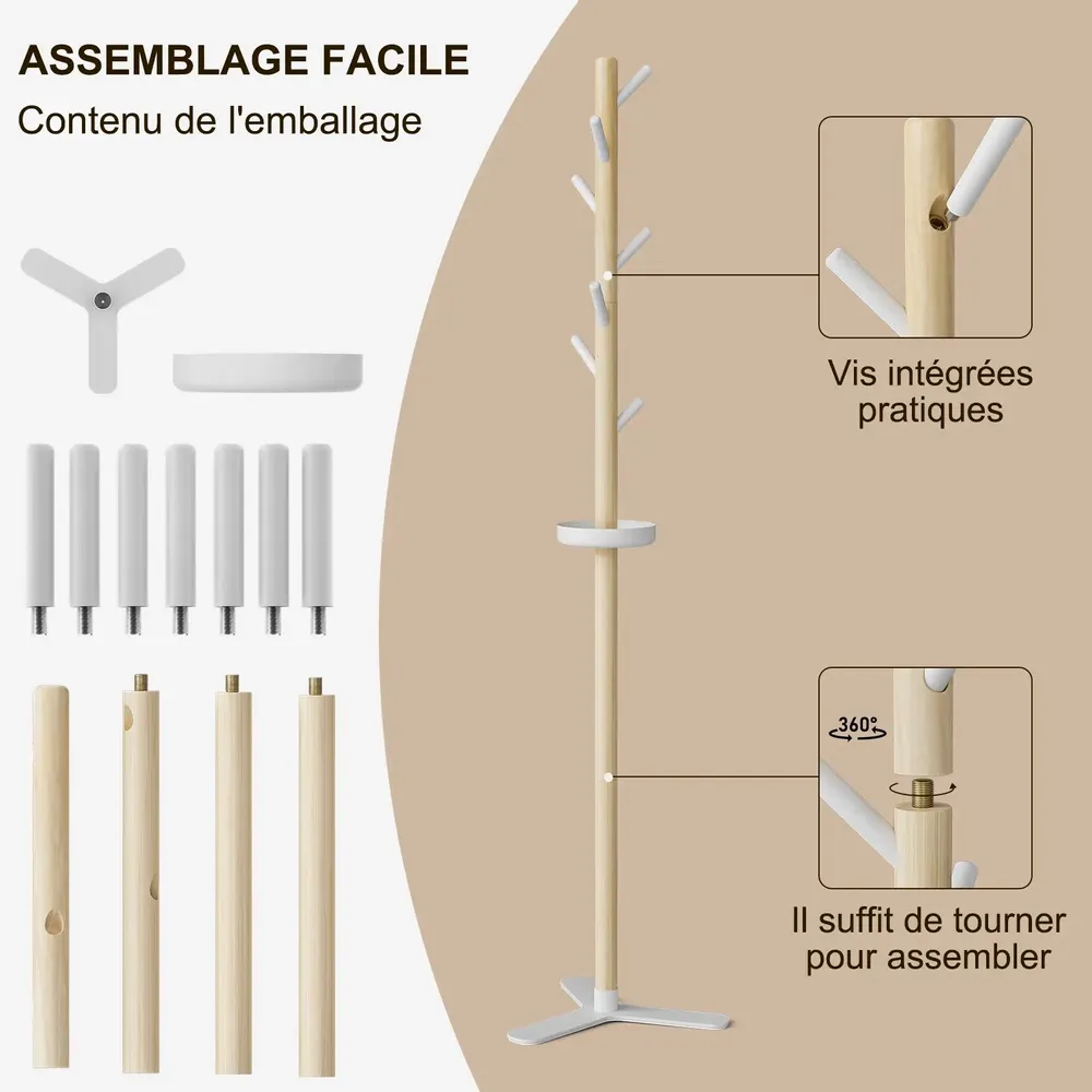 Etagères - KAPANOU Porte-manteau sur pied BBB10-White - KAPANOU