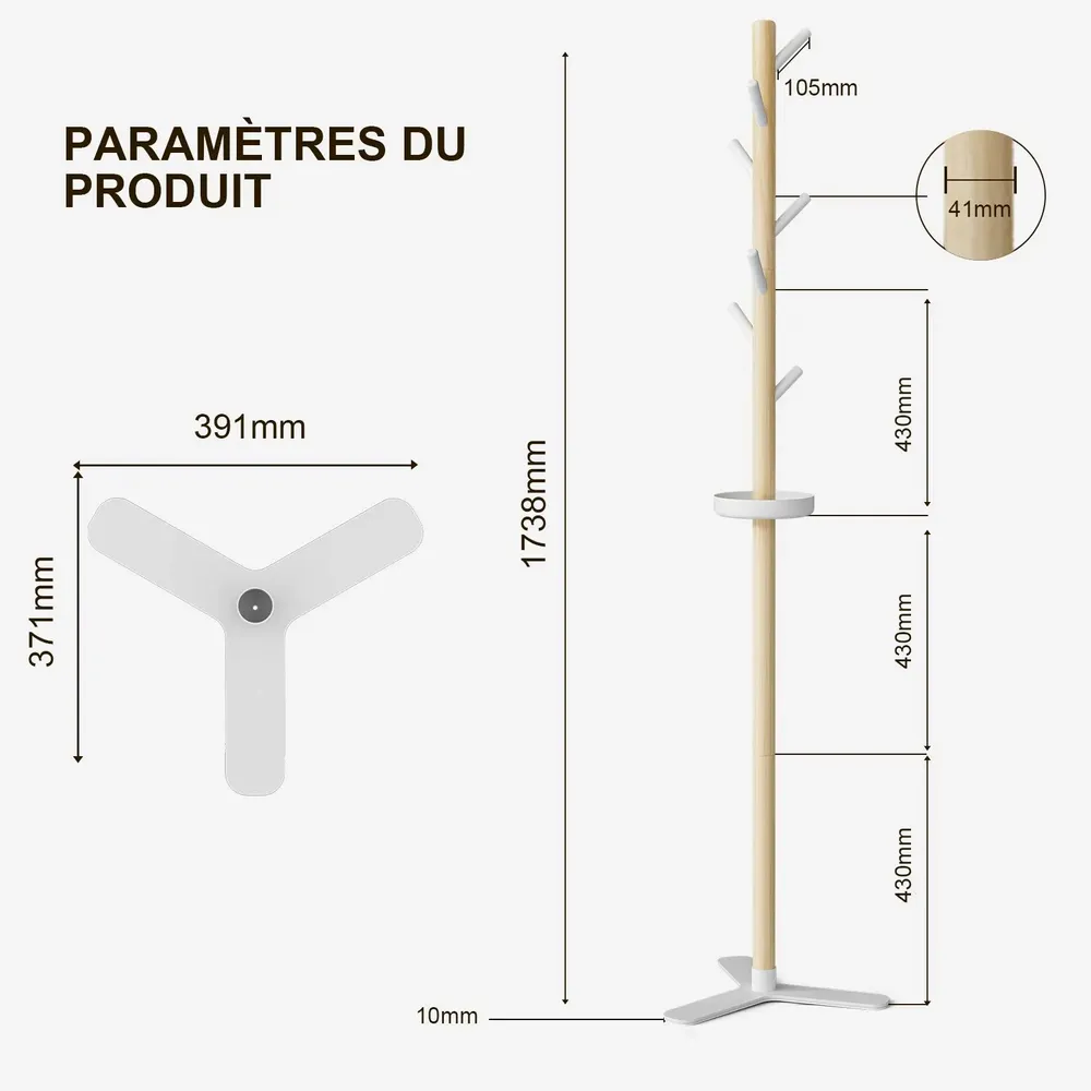 Etagères - KAPANOU Porte-manteau sur pied BBB10-White - KAPANOU