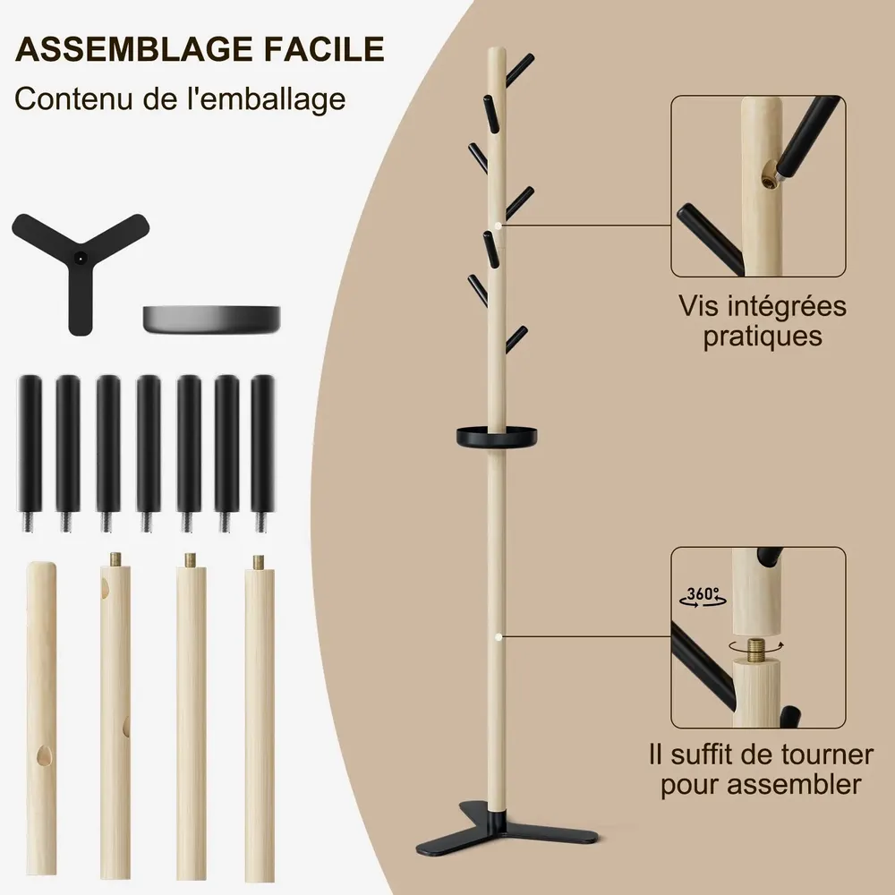 Shelves - KAPANOU Porte-manteau sur pied BBB11-Black - KAPANOU