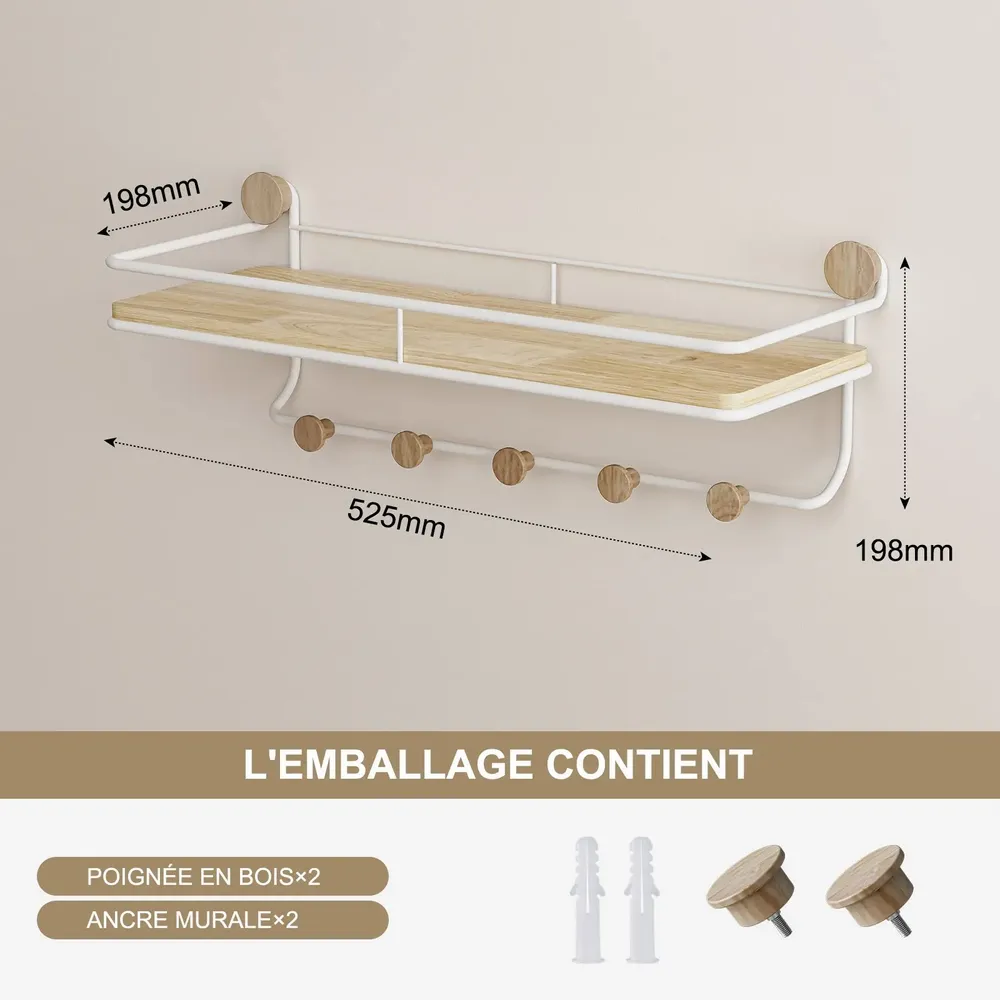 Shelves - KAPANOU Floating Wall Shelf CCC001-W - KAPANOU