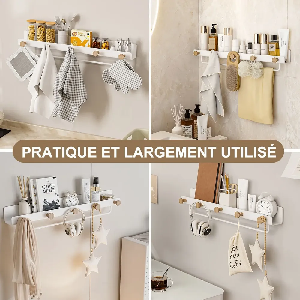 Shelves - KAPANOU Shelf with hooks CCC002-W - KAPANOU