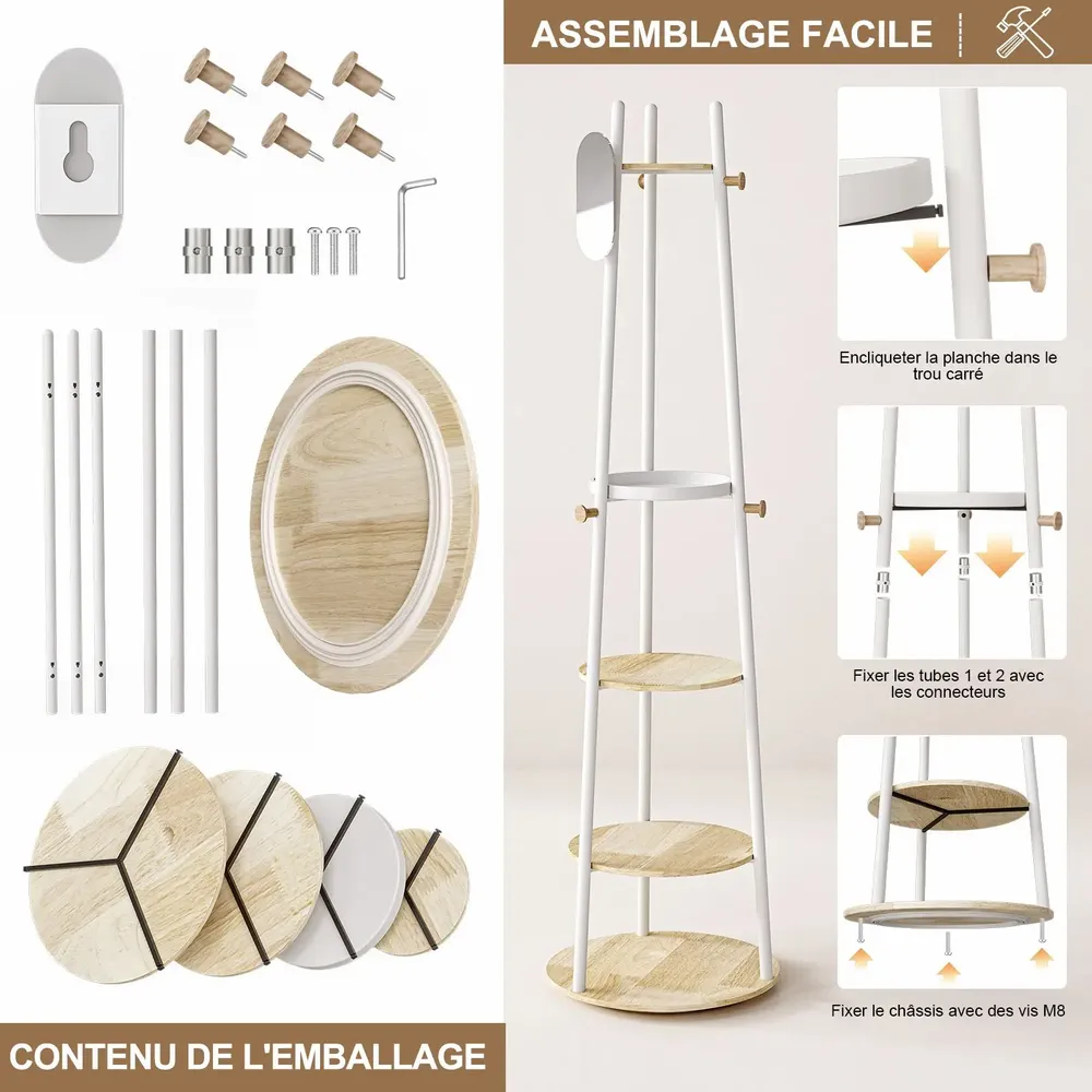 Shelves - KAPANOU CCC005-W rotating coat rack - KAPANOU