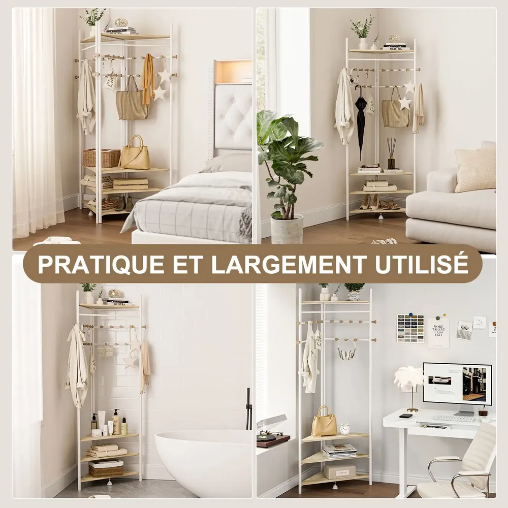 Etagères - KAPANOU Porte-manteau d'angle CCC006-W - KAPANOU