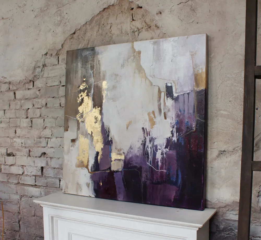 Aménagements pour bureau - « Bloom » Série de peintures abstraites texturées faites à la main - MATISS ART STUDIO