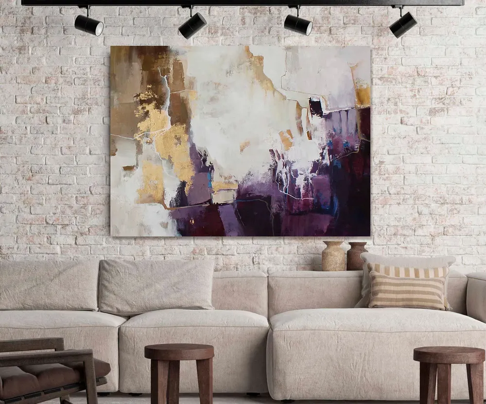 Aménagements pour bureau - « Bloom » Série de peintures abstraites texturées faites à la main - MATISS ART STUDIO