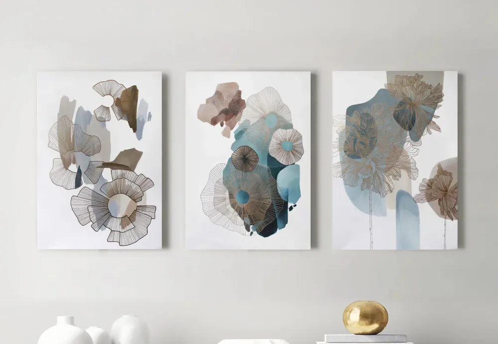 Aménagements pour bureau - « Thinness » Série de peintures abstraites texturées faites à la main - MATISS ART STUDIO