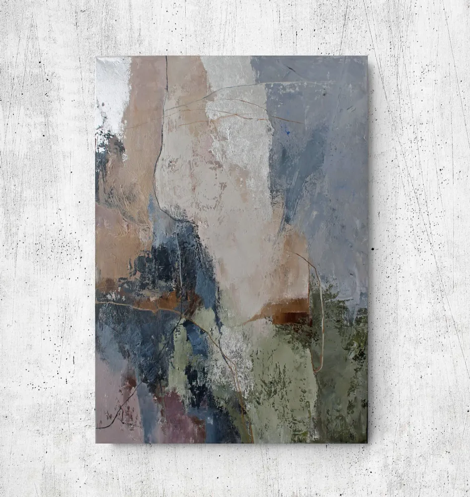 Aménagements pour bureau - « Brume » Série de peintures abstraites texturées faites à la main - MATISS ART STUDIO