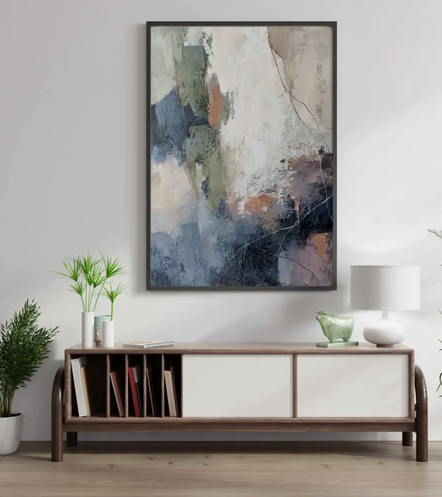 Aménagements pour bureau - « Brume » Série de peintures abstraites texturées faites à la main - MATISS ART STUDIO
